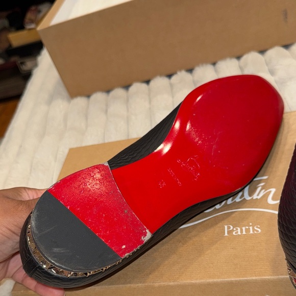 Christian Louboutin Dandyrocks Textured Black Loafers size 45 - Picture 7 of 16